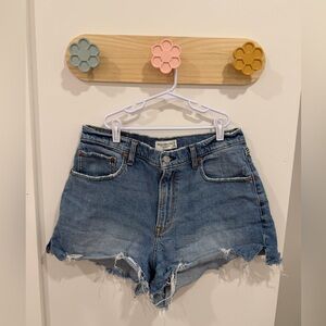Abercrombie & Fitch Distressed Light Blue Denim Cutoff Shorts